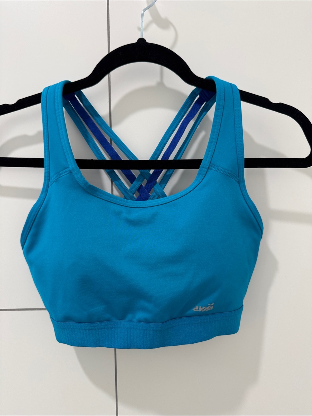 Avia Aqua Blue Sports Bra with Strappy Back